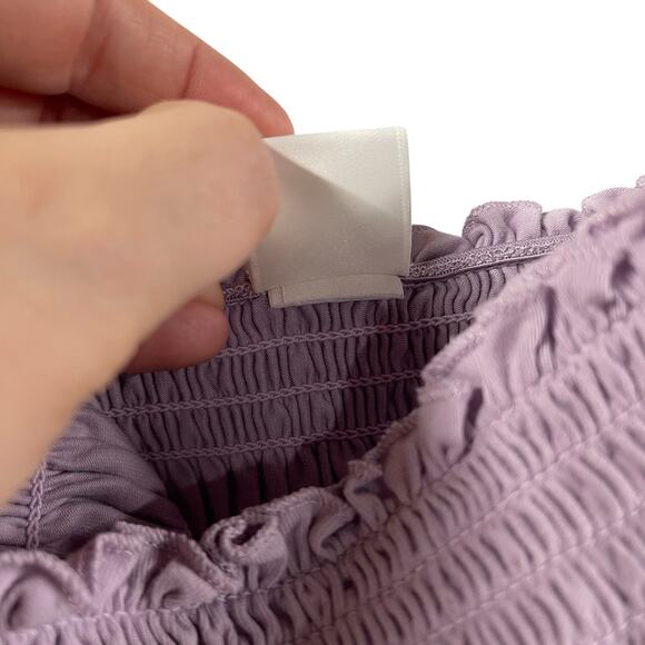 H&M Lavender Purple Scrunchy Tank Top Large Spaghetti Strap - Picture 5 of 8